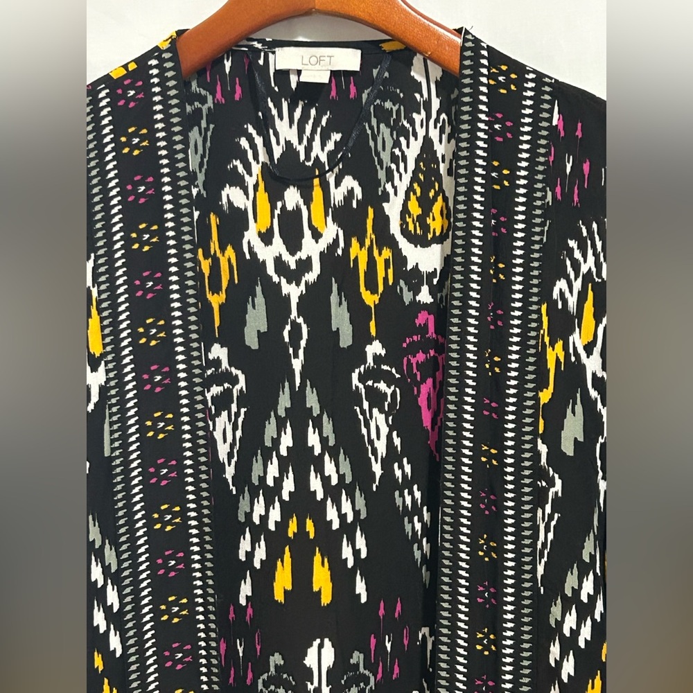Loft - Black Multicolor Patterned Women’s Kimono - image 6